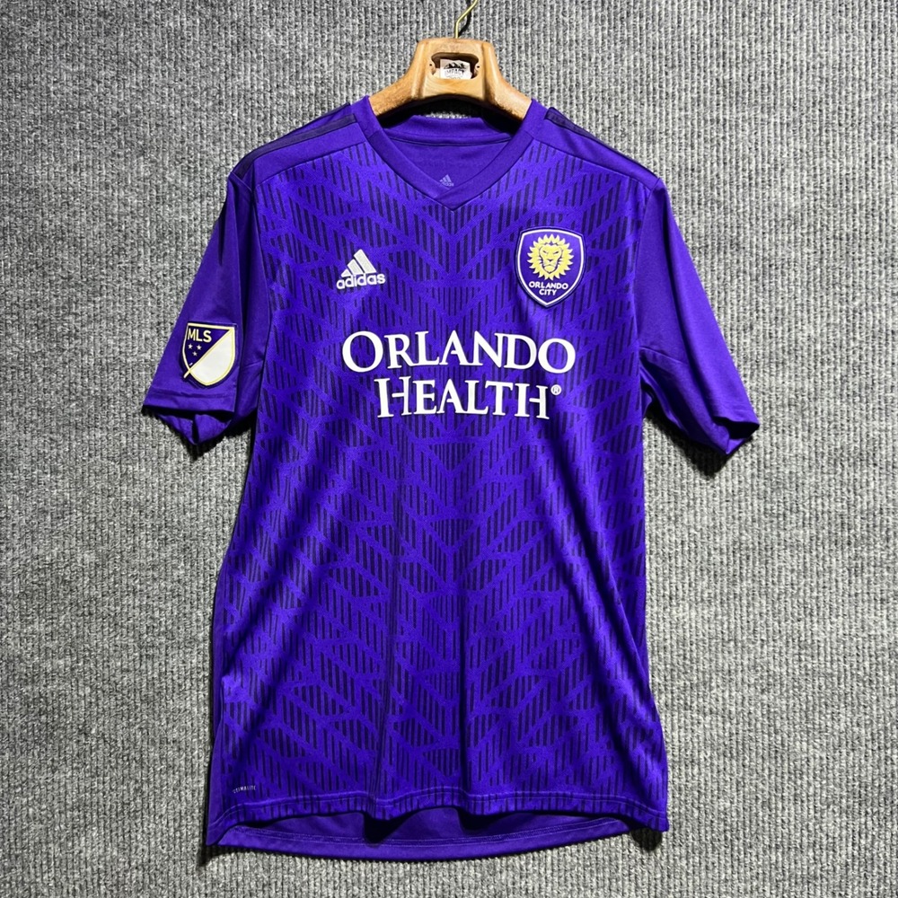 Adidas Orlando City SC Soccer Jersey Mens Large Purple MLS Climalite Sportswear